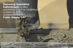 Zaprawa murarska wylewana z betoniarki na fundament w tym napis „ Darowizny materiałów budowlanych na rzecz poszkodowanych w nawałnicach w sierpniu 2017 r. są opodatkowane 0 proc. stawką VAT