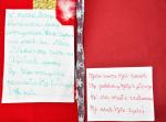 Podziękowania i życzenia świąteczne od obdarowanych upominkami dzieci jednej z warszawskich szkół