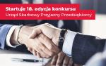Napis startuje osiemnasta edycja konkursu urząd skarbowy przyjazny przedsiębiorcy