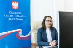 Szef KAS Magdalena Rzeczkowska podczas spotkania online.