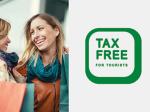 Dwie uśmiechnięte kobiety, napis Tax Free for tourists.
