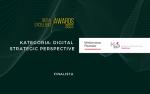 Logo Ministerstwa Finansów i Krajowej Administracji Skarbowej. Grafika z napisami Digital Excellence Awards 2022. Kategoria: digital strategic perspective.