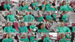 Grupa osób siedzi na fotelach w ambulansie i oddaje krew  - kolaż