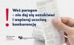 Paragon i napis Weź paragon – nie daj się oszukiwać i wspieraj uczciwą konkurencję.