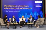 Panel dyskusyjny na temat dezinformacji w kontekście działań instytucji państwowych, organizowany przez Ministerstwo Finansów i Human Answer Institute.